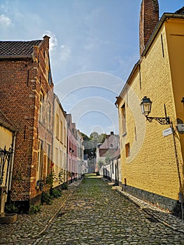 Old beguine houses in the Unesco protected beguinage in Lier