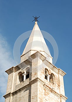 Old belfry tower in Caorle city