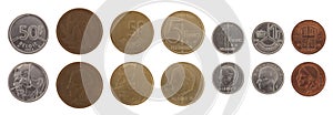 Old Belgian Coins Isolated on White