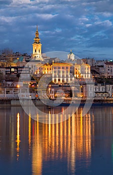 Old Belgrade Sava River with Cathedral