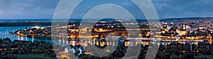 Old Belgrade Sava river by night panorama