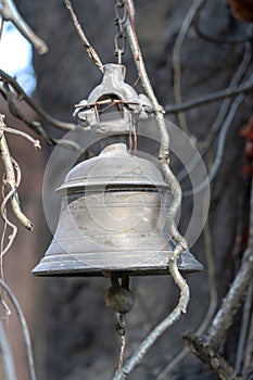 Old bell in the Indian temple in Rishikesh, India