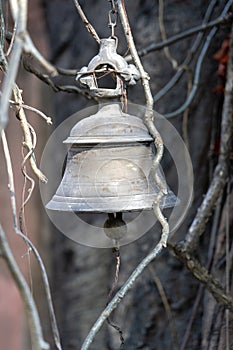 Old bell in the Indian temple in Rishikesh, India