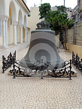 An old bell at old church,it& x27;s name Sna Saba church in alexandria