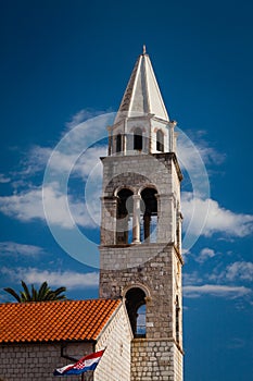 Old bell tower against blue skies