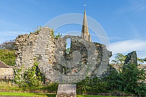 The old bell tower in Llandaff village, Cardiff, Wales.