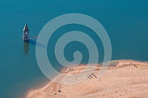 Bell tower of Sau sunk in the Sau swamp photo