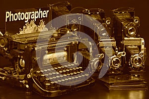 Old belonging of press-photographer