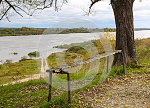 Old bench by the river