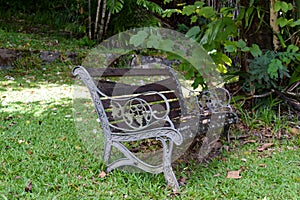 Old Bench in Seychelles Botanic garden