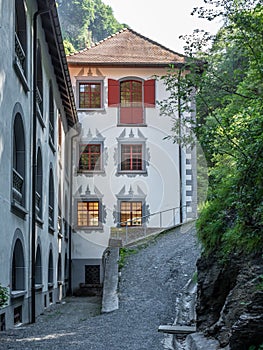 The old Benedectine monastery and Spa of Bad Pfaefers in Switzerland