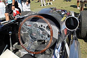 Old Bentley race car cockpit