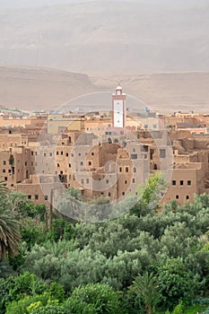 Old berber village at the foothills of Atlas mountains -profile-