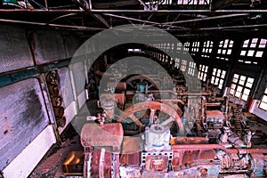 The old Bethlehem Steel factory engine room, which closed since 1998 is a piece of industrial history