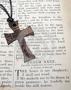 Old Bible and Cross