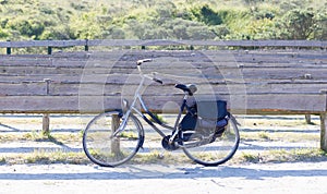 Old bicycle parked