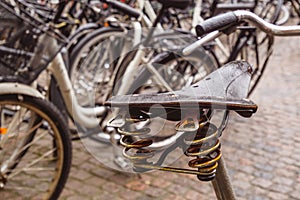 Old bicycle saddle