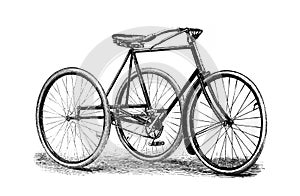 Old bicycle -tricycle /old Antique illustration from Brockhaus Konversations-Lexikon 1908