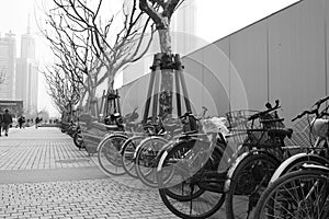 Old Bicycles in Polluted China