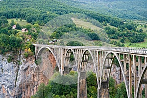 Old big bridge in Durdevica over the Tara river