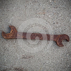 Old big rusty wrench