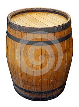 Old big wooden barrel