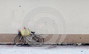 An old bike parking on street at Cholon in Saigon, Vietnam