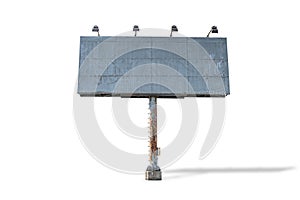 Old billboards isolated on white background with clipping path