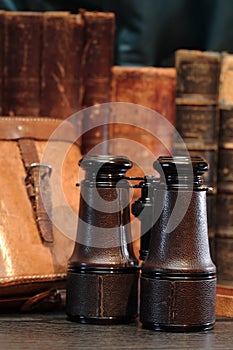 Old Binoculars And Case