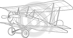 Old biplane sketch