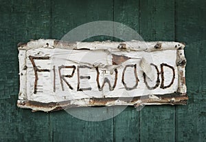 Old Birch Wood Firewood Sign