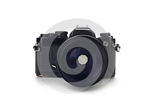 old black 35mm SLR camera