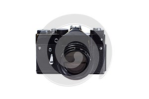 Old black 35mm SLR camera
