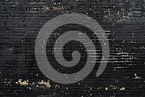 Old black brick wall texture background,  Black brick wall texture background