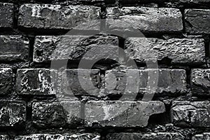 Old black brick wall texture background,  Black and white brick wall texture