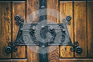 Old black doorknobs photo