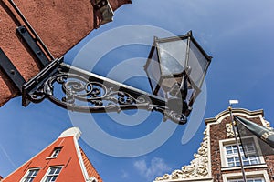 Old black lantern in the center of Leer photo