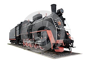 Old black locomotive