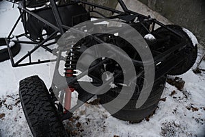 old black painted motorsport buggy frame