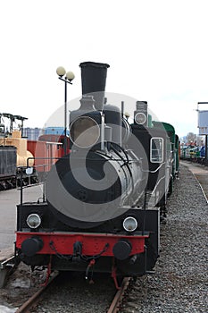 Old black steam locomotive