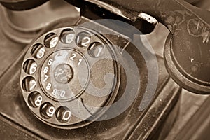 Old black telephone