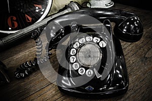 Old black telephone