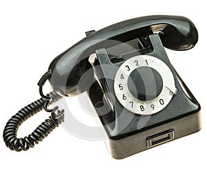 Old, black telephone from the fifties