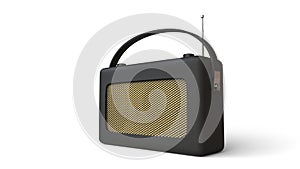 Old black transistor radio