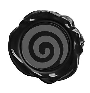 Old black wax seal stamp isolated with clipping path included