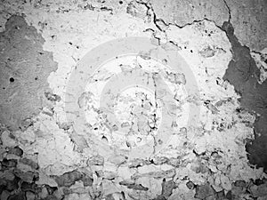 Old black and white cracked rustic background old stone wall several shades of gray