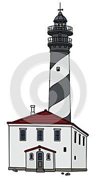 Old black and white lighthouse