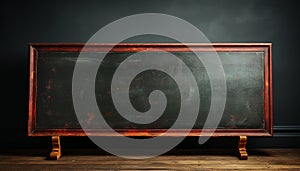 Old blackboard in rustic classroom, empty space for teaching generated by AI