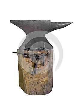 Old blacksmith anvil isolated