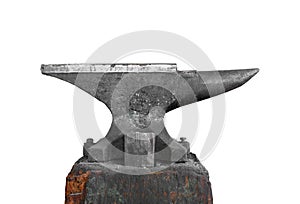 Old blacksmith anvil isolated photo